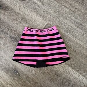 Shorts Pink & Black Striped Skirt